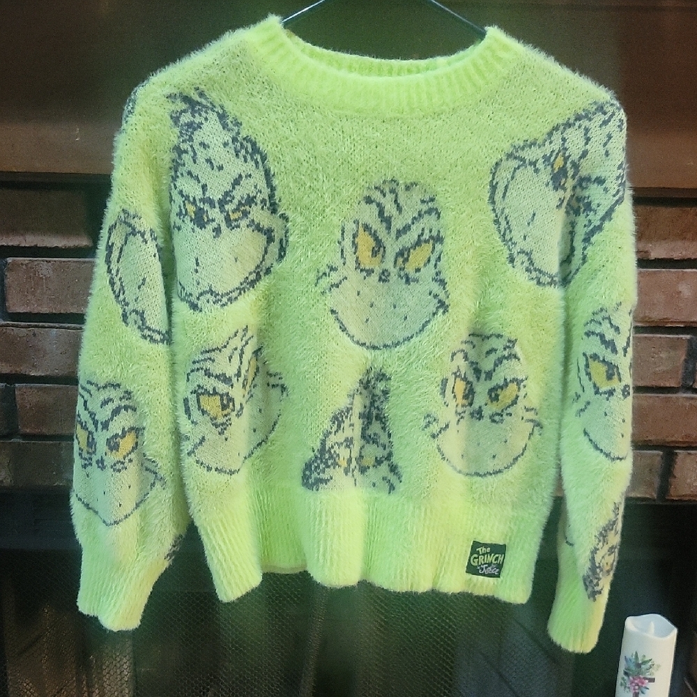 Justice Grinch Knit Sweater in Green - Picture 1 of 5